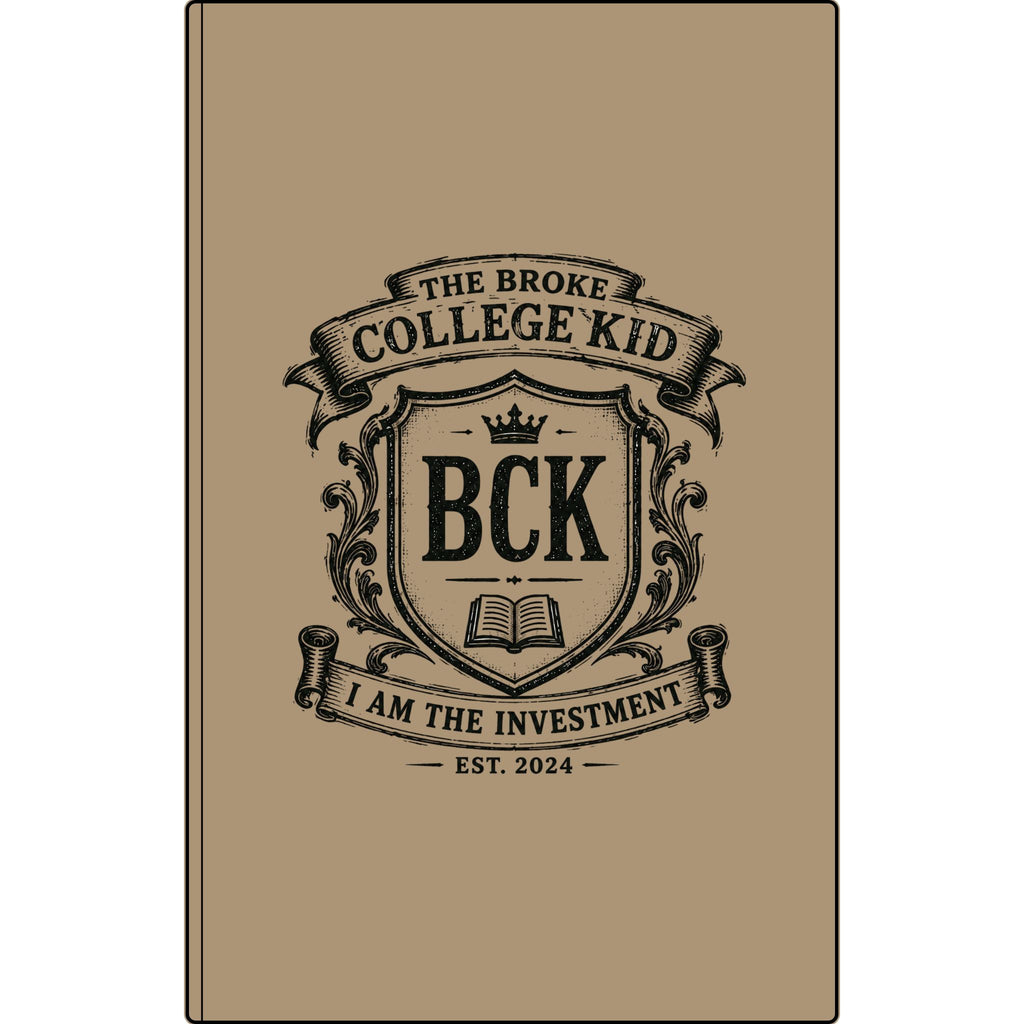 Vegan Leather Journal — "The Broke College Kid" Engraved Notebook