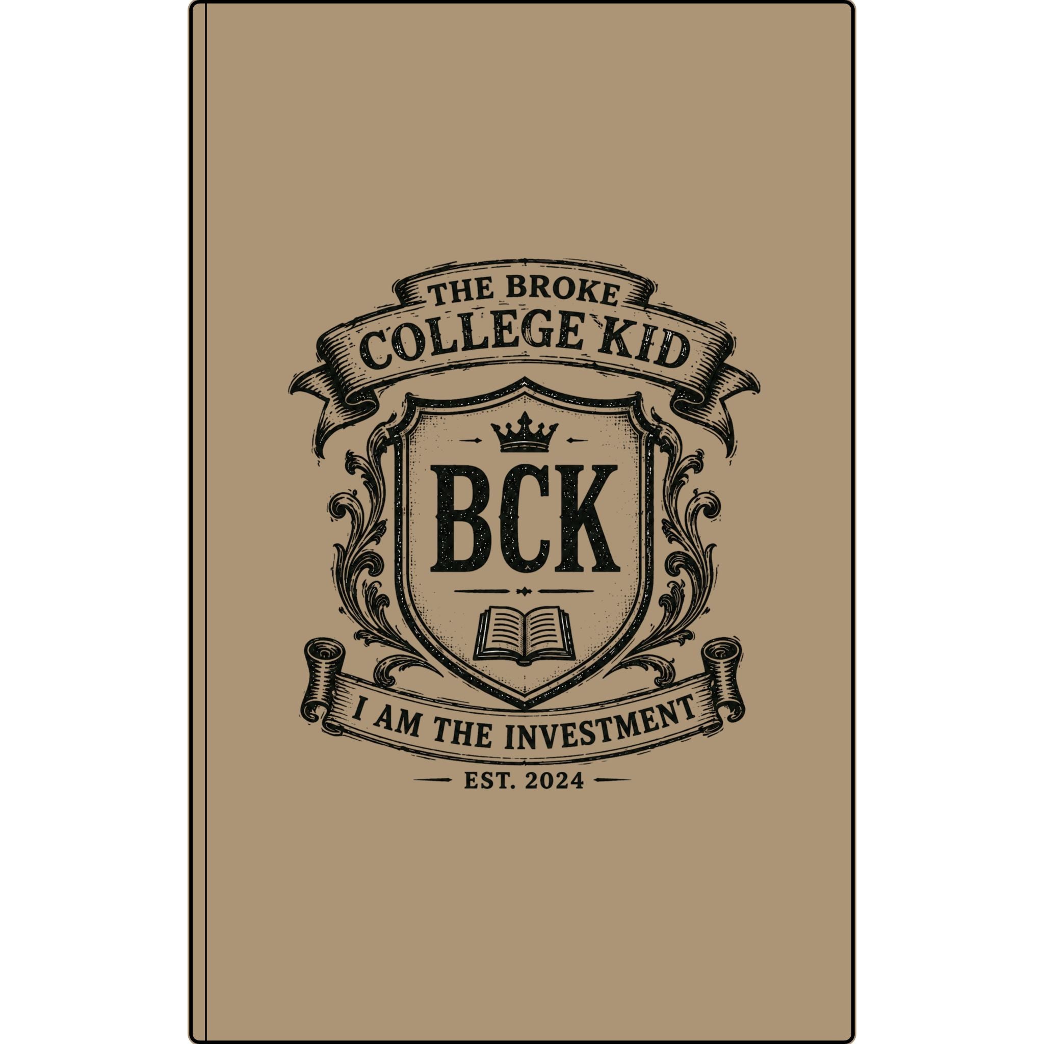 Vegan Leather Journal — "The Broke College Kid" Engraved Notebook