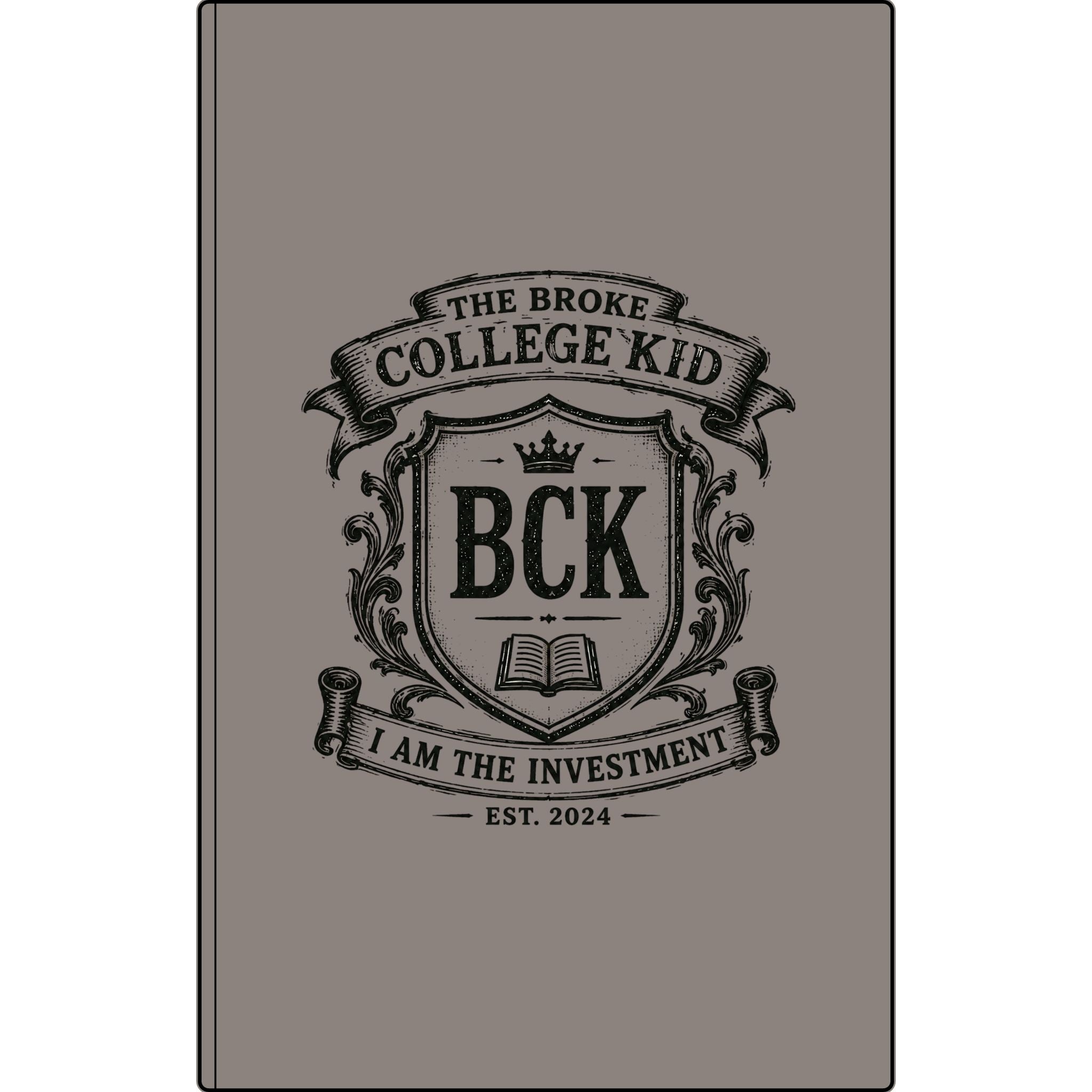 Vegan Leather Journal — "The Broke College Kid" Engraved Notebook