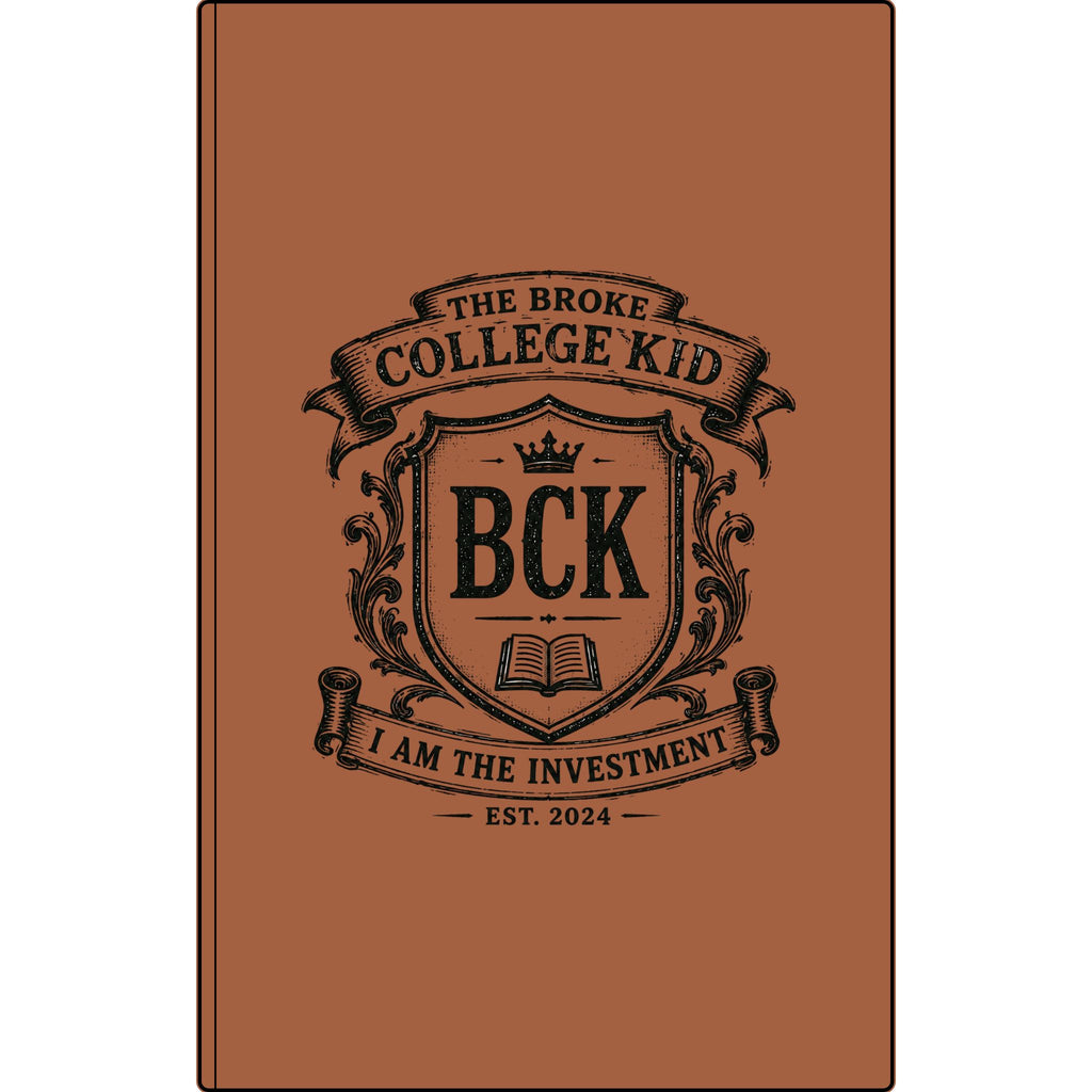 Vegan Leather Journal — "The Broke College Kid" Engraved Notebook