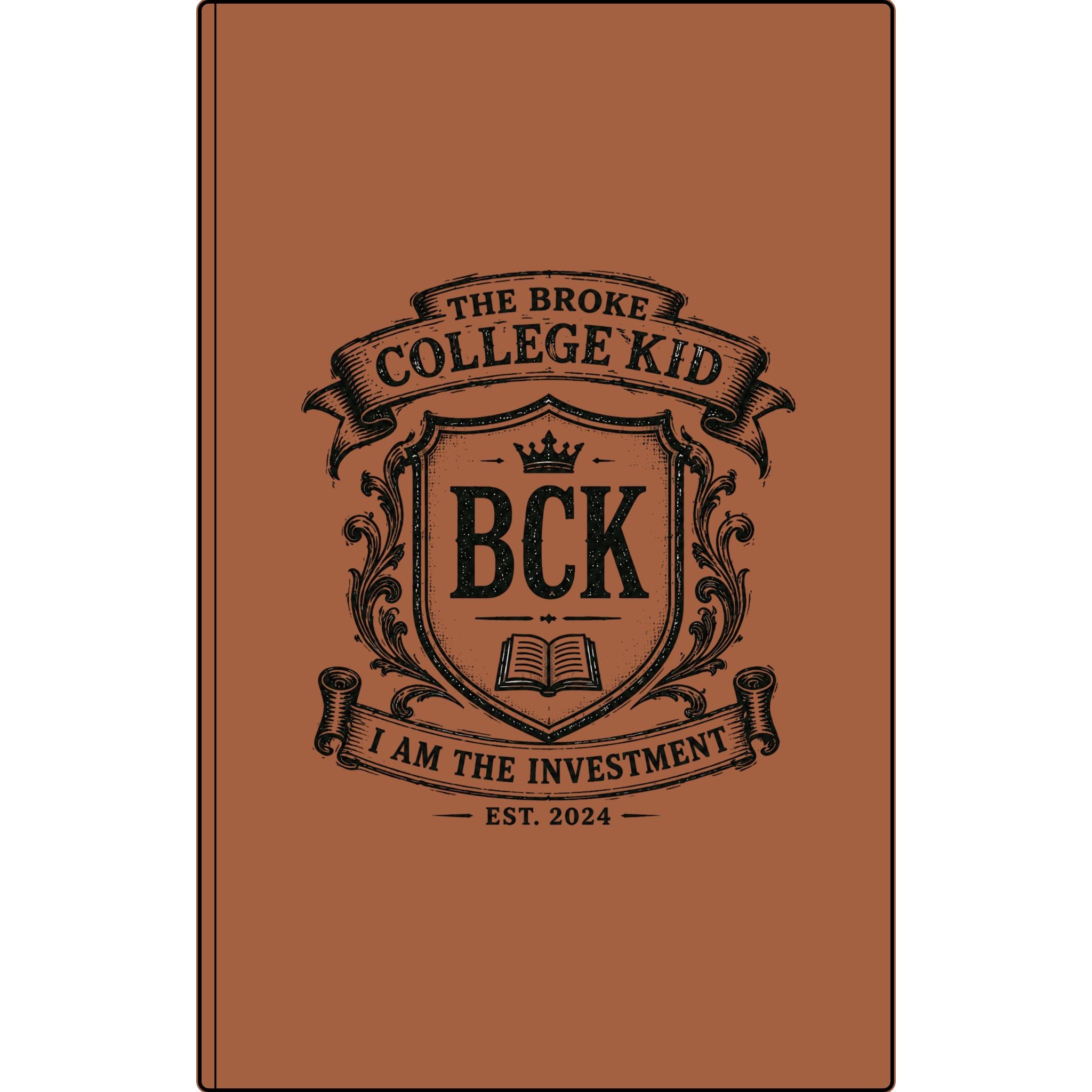 Vegan Leather Journal — "The Broke College Kid" Engraved Notebook