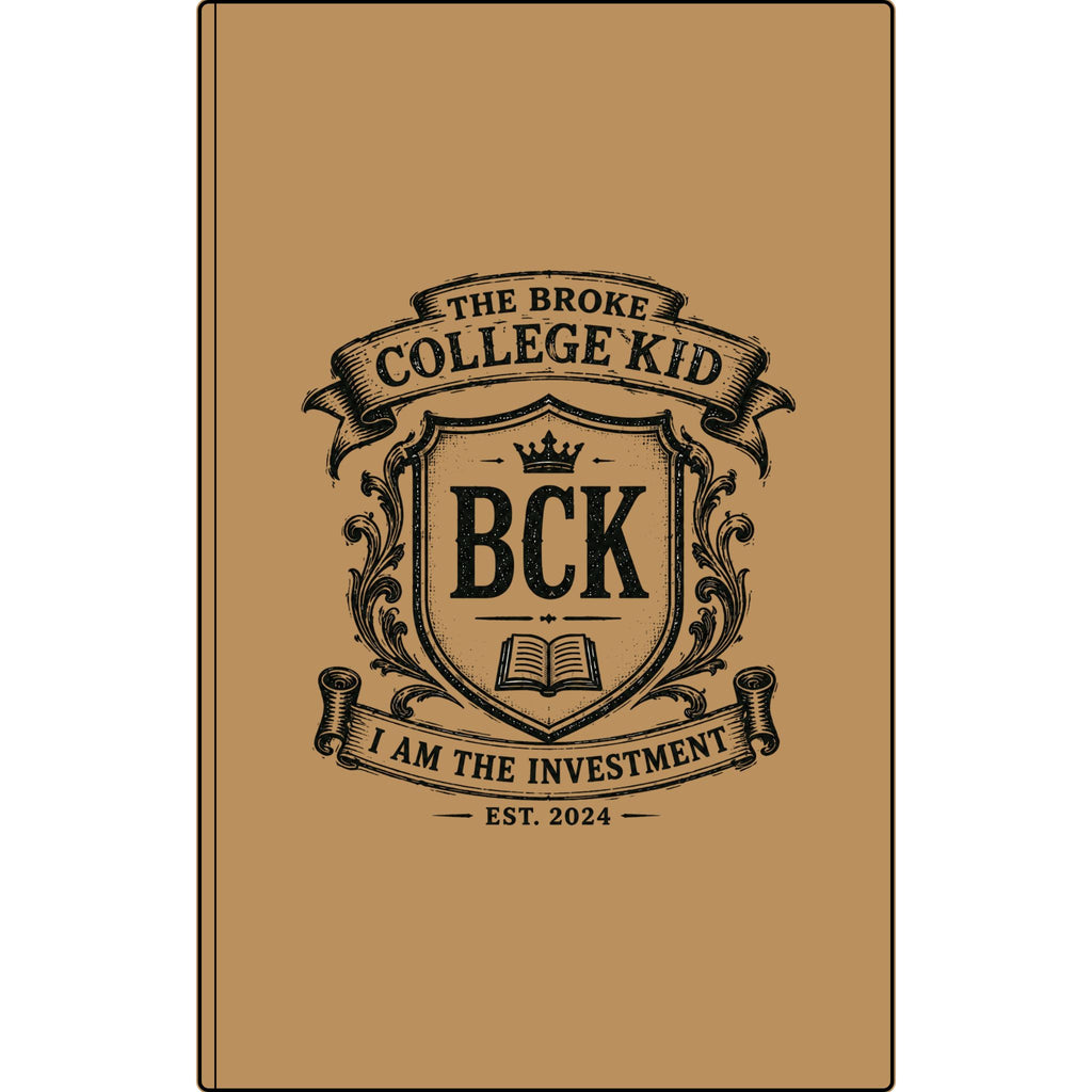 Vegan Leather Journal — "The Broke College Kid" Engraved Notebook