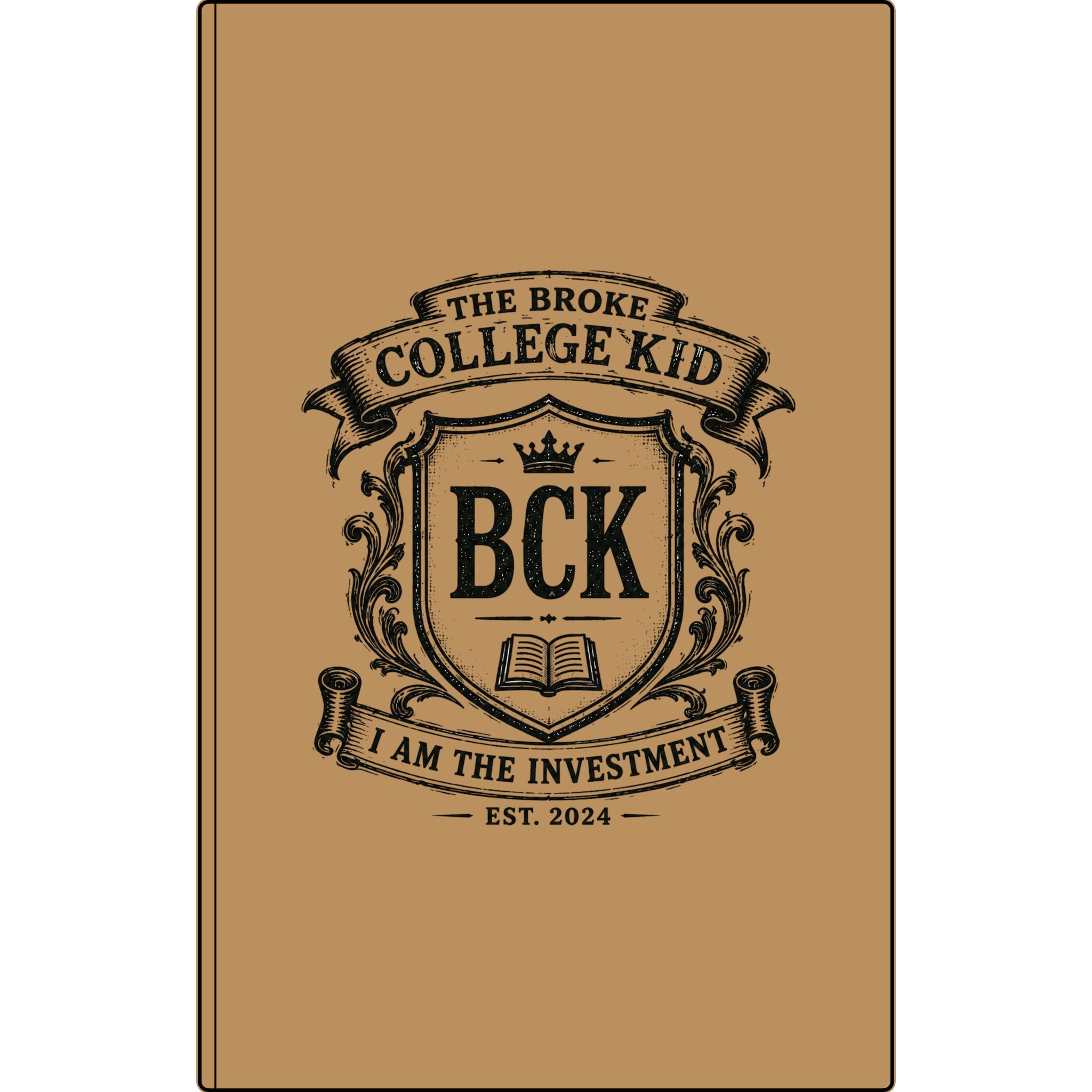Vegan Leather Journal — "The Broke College Kid" Engraved Notebook