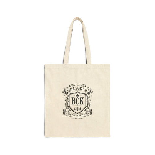 "BCK The Broke College Kid" Canvas Grocery & Book Tote