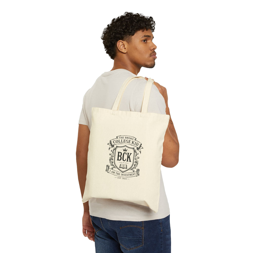 "BCK The Broke College Kid" Canvas Grocery & Book Tote