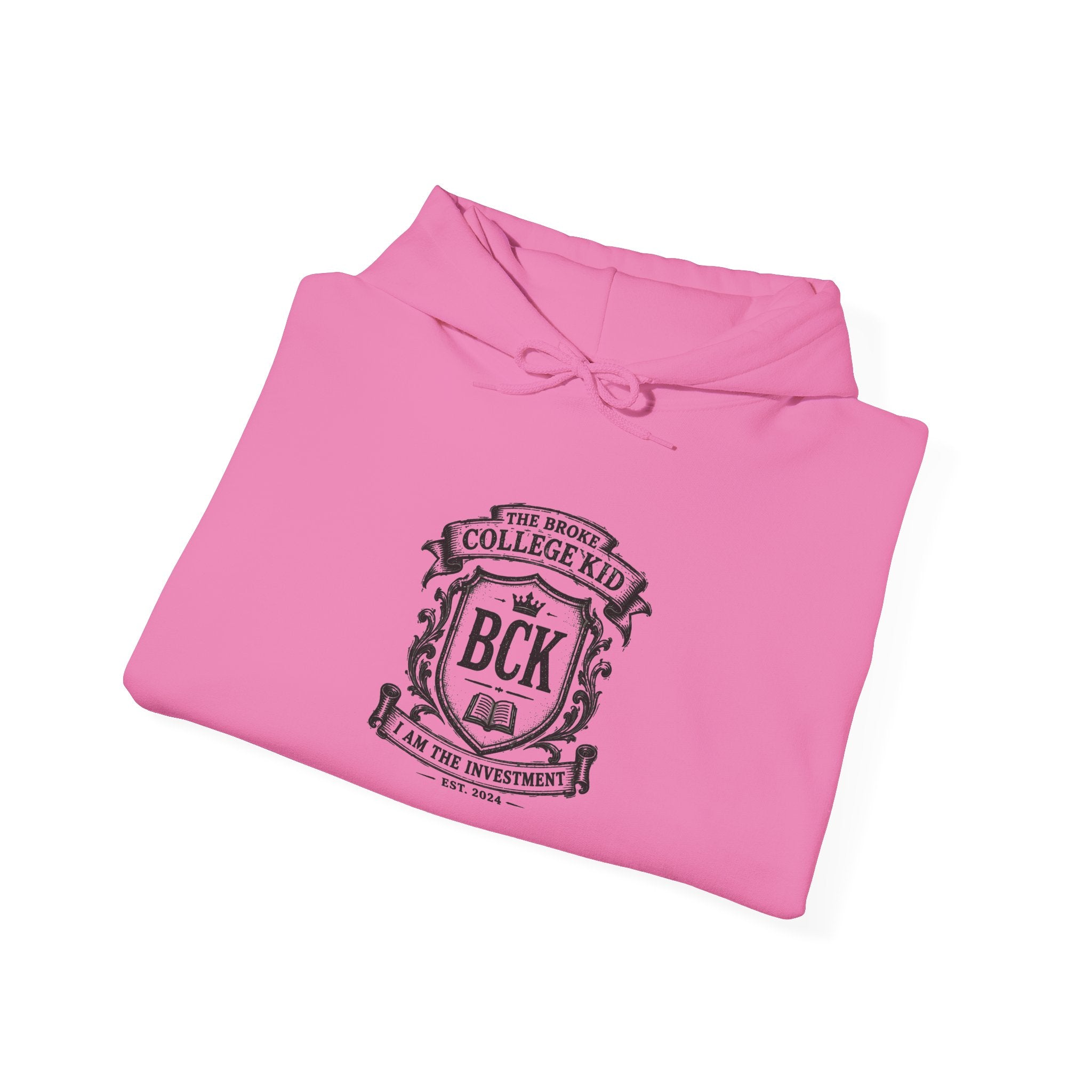 The Broke College Kid Crest — BCK Vintage Collegiate Emblem Hoodie